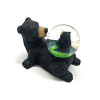 Vente en gros figurine d'ours en résine avec logo personnalisé pour décoration intérieure statues d'ours noir