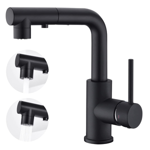 <span class=keywords><strong>Robinet</strong></span> de cuisine noir avec pommeau de douche à 3 fonctions, mitigeur de <span class=keywords><strong>robinet</strong></span> de bar <span class=keywords><strong>Robinet</strong></span> d'évier de cuisine - Product Image 1