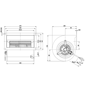 Ventilador Industrial de Alta Presión Original Alemán D2E146-AP47-C3 AC230V 146mm, Doble Entrada, Curva Hacia Adelante, para Enfriamiento con Inversor - Product Image 2