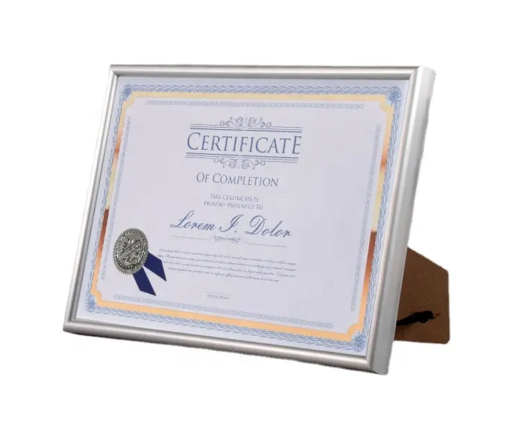 4x6 5x7 8x10 moderno decorativo negócio licença certificado diploma liga alumínio A4 Photo Frame