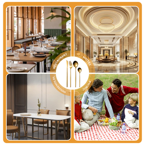 <span class=keywords><strong>Set</strong></span> di <span class=keywords><strong>posate</strong></span> in acciaio inossidabile dorato per ristorante, lavabile in lavastoviglie, cucchiaio e forchetta, in offerta speciale - Product Image 5