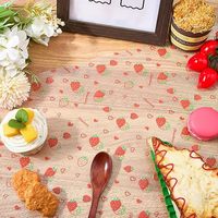 Tapis de protection antidérapant pour tiroirs à motif fraise, imperméable, résistant à l'huile, lavable, en EVA, pour étagères de cuisine et de réfrigérateur