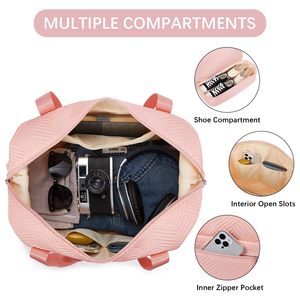 Large Travel Duffle <b>Bag</b> <b>with</b> 40L Capacity <b>Shoe</b> <b>Compartment</b> Trolley Sleeve Multiple Pockets-Ideal for <b>Weekender</b> Sport Gym Use - Product Image 2