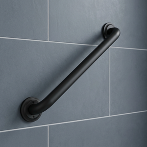 Barres d'appui murales durables certifiées ADA pour hôpitaux, finition noire, acier inoxydable, 12 pouces, main courante résistante à la corrosion pour salle de bain - Product Image 1