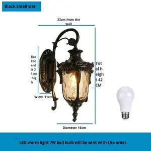 Avrupa tarzı açık duvar lambası Villa amerikan Retro LED alüminyum alaşım güneş su geçirmez bahçe balkon koridor - Product Image 6