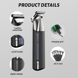 Cortadora de Pelo Eléctrica Profesional <span class=keywords><strong>para</strong></span> Hombre, Recortadora de <span class=keywords><strong>Barba</strong></span> Inalámbrica Ajustable, Máquina de Corte de Pelo Recargable <span class=keywords><strong>para</strong></span> Hombres - Product Image 5