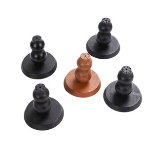 Soporte de madera para velas con forma de calabaza, color negro y marrón claro, decoración del hogar, estilo chino - Product Image 5