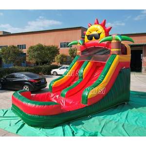 Tobogán Acuático Inflable Tropical <span class=keywords><strong>con</strong></span> <span class=keywords><strong>Piscina</strong></span>, Tobogán Acuático de una Sola Vía <span class=keywords><strong>con</strong></span> Palmera, <span class=keywords><strong>Casa</strong></span> de Brinco para Niños, Diversión Acuática de <span class=keywords><strong>Verano</strong></span> para el Patio Trasero - Product Image 4