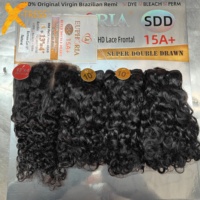 X-TRESS Brazilian Body Wave Bundles Rambut Asli Alami Remy Human Hair Extension 3/4 Bundel untuk Wanita Kulit Hitam 15A+