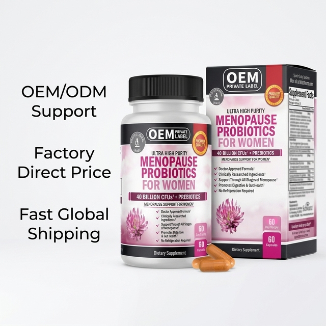 OEM Private Label Wholesale Menopause Supplement Capsules for Women for Estrogen Balance Hot Flashes Menopause Relief