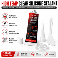 Baicheng RTV Silicone Sealant Tahan Suhu Tinggi Transparan 100ml Perekat Penyegel Otomotif OEM ODM Kemasan Kustom