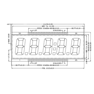 50-Pin 5 chữ số 7 đoạn TN LCD hiển thị với pin nối nhiên liệu Dispenser thể loại phân khúc hiển thị - Product Image 1