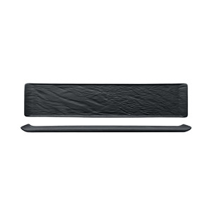 <b>Black</b> Stone Effect Serving Platter 30 × 10 cm Rectangular Porcelain M1934 - Product Image 1