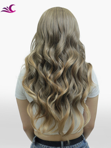<span class=keywords><strong>Parrucca</strong></span> Ombre Lusso Marrone Cenere a Biondo Caramello con Onde Sciolte e Radice Naturale per <span class=keywords><strong>Donna</strong></span>, Parrucche Sintetiche in Pizzo alla Moda - Product Image 1