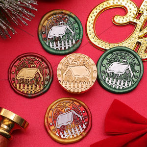 Série <span class=keywords><strong>de</strong></span> noël Relief timbre tête feu laque renne bonhomme <span class=keywords><strong>de</strong></span> neige carte <span class=keywords><strong>de</strong></span> voeux enveloppe étanchéité décoratif emballage cadeau pour - Product Image 2