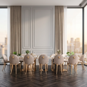 10 White Luxury 12 Golden Foot Marble Convertible Contemporary <b>Dining</b> <b>Table</b> Chairs for Home <b>Bar</b> Kitchen Apartment & Hotel Use - Product Image 4
