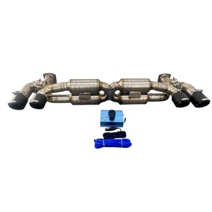 Vortex Premium Natural Titanium Catback for Porsche 911 991.2 Turbo S Valvetronic Exhaust Pipe with Exhaust Manifold Headers - Product Image 1