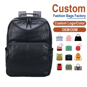 Factory Direct Structured Men’s Genuine Leather <b>Backpack</b> - Multi-Zip Pockets + Adjustable Straps, Low MOQ Global Retailers - Product Image 2