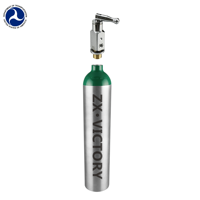 Cylindre de gaz médical en aluminium vide sans soudure, norme DOT, pour oxygène, vente en gros, avec valve CGA870