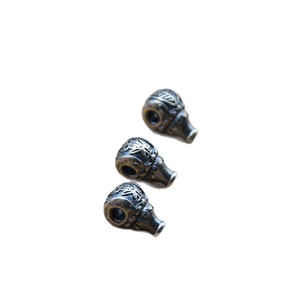 Silver Shanxi Old Silver Three Way Loose Bead Tapered Baguette Cut For <b>Bracelet</b> Making <b>Metal</b> Beads Unisex Lucky Charm Pendant - Product Image 5