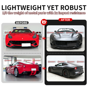 ชุดแต่งตัวถังคาร์บอนไฟเบอร์คุณภาพเยี่ยมสไตล์ DNC สำหรับ Ferrari F12 ประกอบด้วยลิ้นหน้า-หลัง สเกิร์ตข้าง สปอยเลอร์ - Product Image 3