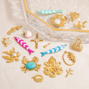 Colgantes Temáticos de Acero Inoxidable con Forma de Pulpo, Engaste de Bisel, Accesorios de Joyería DIY, Unisex, Serie Océano y Playa con Forma de Animal - Product Image 1