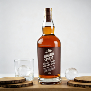 Botella de Vidrio Redonda de 700ml/750ml para Licores Destilados, Whisky, Tequila, <span class=keywords><strong>Vodka</strong></span>, con Tapón de Corcho, Disponible en Stock - Product Image 4