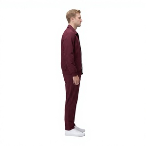 Conjunto Deportivo para Hombre Color Granate, Traje Deportivo Informal con Cierre y Bolsillos Laterales, Corte Regular, para Otoño - Product Image 6
