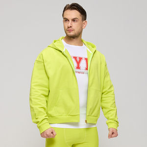 Sudadera con capucha oversize para hombre con cremallera, estilo casual deportivo, corte holgado, para fitness, con cremallera, corta, DTG, al por mayor - Product Image 4
