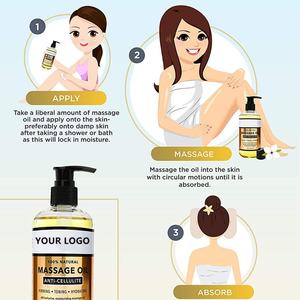Huile de massage corporelle naturelle personnalisée pour la relaxation, pour le visage, les cheveux et le corps, marque privée - Product Image 5