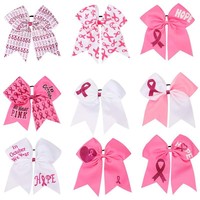 Accessoires pour cheveux d'enfants, serre-tête fait main pour la Journée mondiale de sensibilisation au SIDA, nœud pour cheveux d'enfants de 7 pouces de couleur rose, ruban rouge