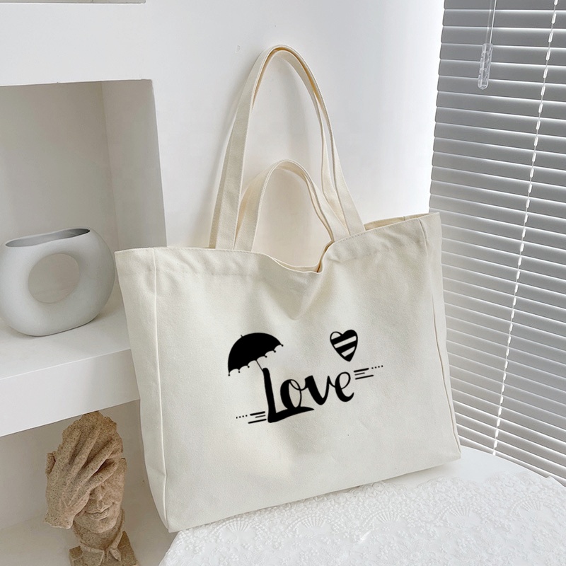 Tote bag in tela di cotone stampata personalizzata 30-40 cm borse Shopper rettangolari in tessuto tote bag gd quality