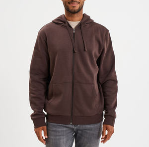 Sweat à capuche zippé décontracté pour homme, motif uni, polaire ultra doux, écologique, séchage rapide, idéal pour le bureau et les week-ends - Product Image 2