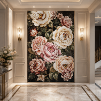 Vente chaude usine : Mosaïque murale en verre à motifs floraux violets, design personnalisé, style parquet moderne, pour décoration intérieure et hôtelière en cristal
