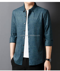 Camicia da <span class=keywords><strong>Uomo</strong></span> Slim Fit per Affari, Nuova Collezione 2026, Camicia Casual Sottile a Maniche Lunghe per Giovani - Product Image 6