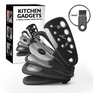 Kit d'outils de préparation culinaire multi-usages 10 en 1, mini et portable : râpe à <span class=keywords><strong>fromage</strong></span>, râpe à ail, éplucheur de fruits, coupe-pizza, ouvre-bouteille - Product Image 4