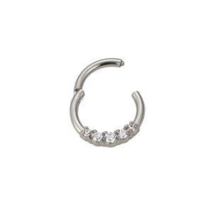 Ready to Ship 316L Stainless Steel Circle Piercing High Segment <b>Hoop</b> <b>Rings</b> Children's Body Jewelry with Zircon Helix Earring - Product Image 6