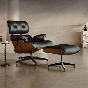 Sillón Moderno de Cuero Genuino con Reposapiés Giratorio y Reclinable, Estructura Metálica para Sala de Estar, Oficina u Hotel - Product Image 6