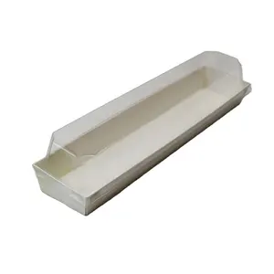 Прозрачная пластиковая одноразовая длинная прозрачная бумажная коробка для хлебобулочных десертов пищевая коробка для хлебобулочных магазинов ресторанов