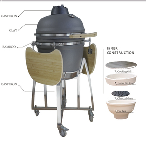 Auplex Griglia <span class=keywords><strong>BBQ</strong></span> Kamado a Carbone in Ceramica e <span class=keywords><strong>Ghisa</strong></span> Premium di Lusso, 21 Pollici, Altezza Regolabile, con Carrello, Antiaderente, per Giardino - Product Image 3