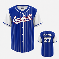 Kaos Jersey Baseball Oversize Custom Streetwear Hip Hop Kancing Depan 100% Poliester Cetak Digital untuk Pria Tim Klub