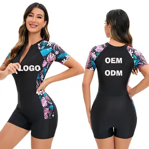 Factory Sport Zipper Swimsuits Bathing Suits 1 Pieces Women Swimwear Diving Surfing Suits Wetsuits Boxer Shorts