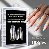 168 pièces de formes doubles pour extension d'ongles, pour gel de construction et capsules de forme parfaite, réutilisables pour nail art et extension d'ongles en gel