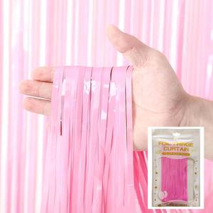 <span class=keywords><strong>Cortinas</strong></span> de Flecos Metálicos <span class=keywords><strong>Rosa</strong></span> para Fiestas, Decoraciones de Cumpleaños, Telón de Fondo con Flecos para Cumpleaños - Product Image 3