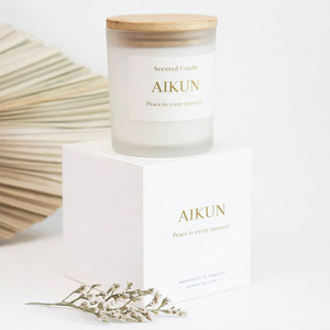 เทียนหอมอโรมาเธอราพีจากโรงงาน AIKUN โดยตรง ไร้ควัน เป็นมิตรกับสิ่งแวดล้อม เทียนในขวดแก้วหรูหรา สำหรับงานแต่งงาน ชุดของขวัญ - Product Image 3