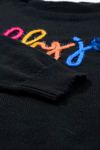 OEM&amp;ODM Ladies Pulloer <strong>Knit</strong> <strong>Sweater</strong> Women Fall <strong>White</strong> Embroidery Letter Merry &amp; Bright Round Neck Casual <strong>Sweater</strong> - Product Image 6