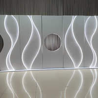 Panneau de fond LED Ondulé Moderne Blanc Illuminé pour Mariage, Écran de Décoration Personnalisée pour Événements, Affichage Décoratif de Mariage