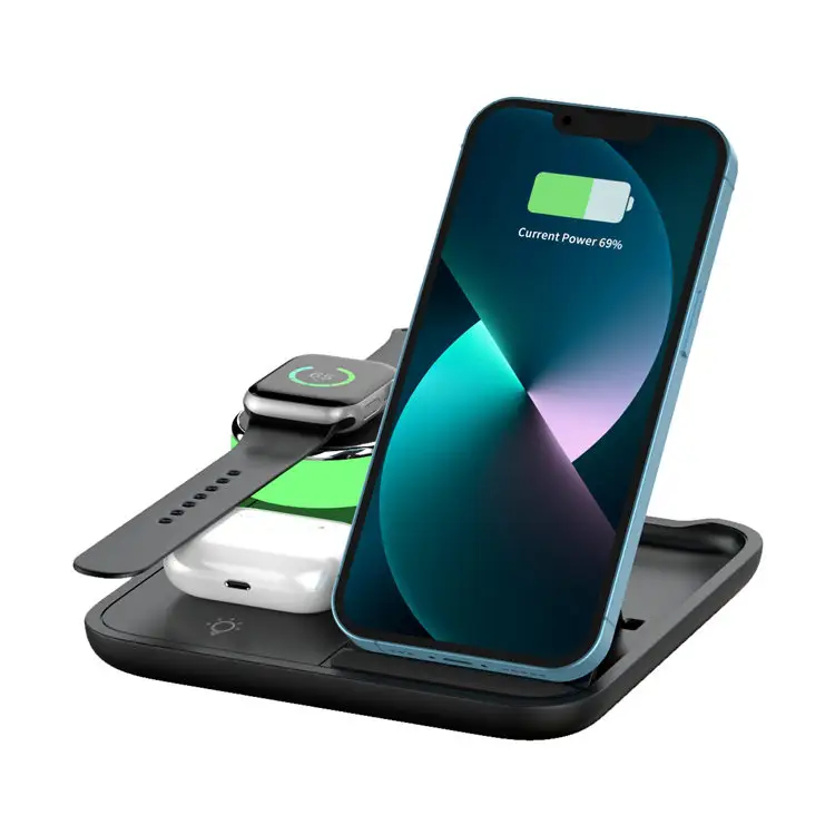 Multifunctional Wireless Charger Stand Pad For iPhone 13 12 11 Pro Max Samsung S21 S9 Induction Qi Fast Charging Dock Station