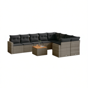Ensemble de canapés de jardin en rotin gris 6 places, mobilier d'extérieur résistant aux intempéries, design contemporain - Product Image 1