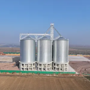 Customized galvanized coating soybean meal hopper bottom silo for feed mill grain silo